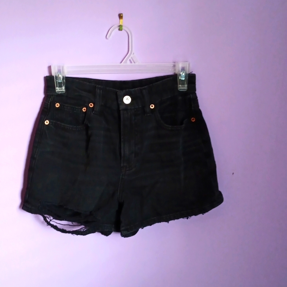 AMERICAN EAGLE SIZE 0 BLACK JEANS SHORTS